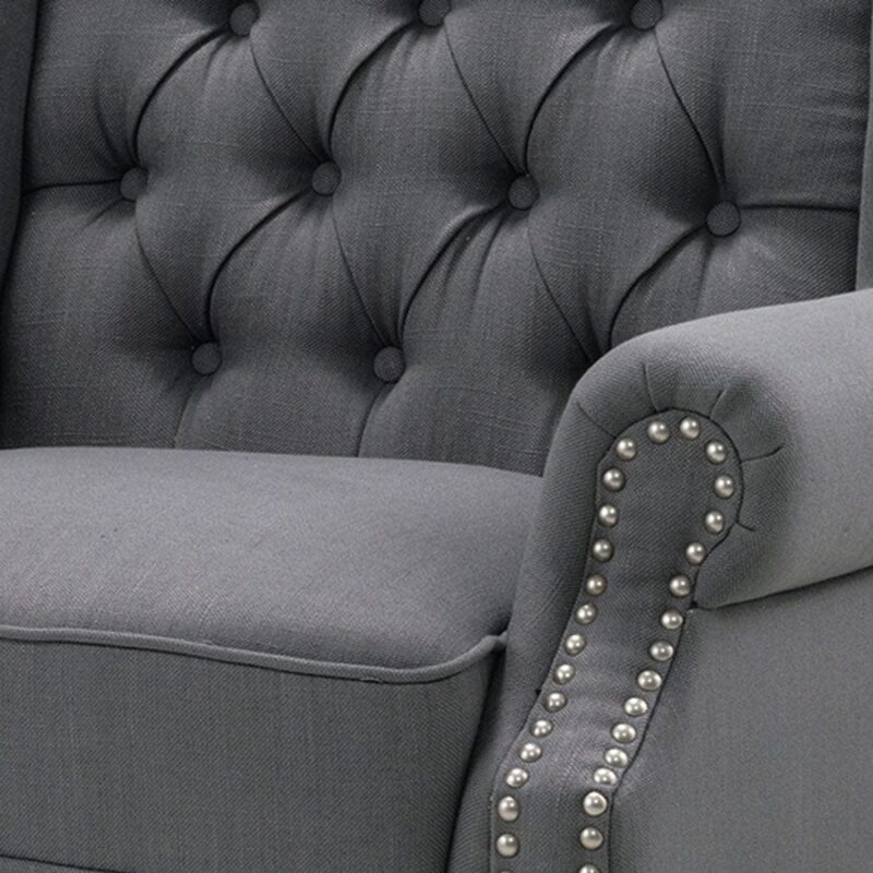 Royale Wingback Arm Chair Charcoal - Image 5