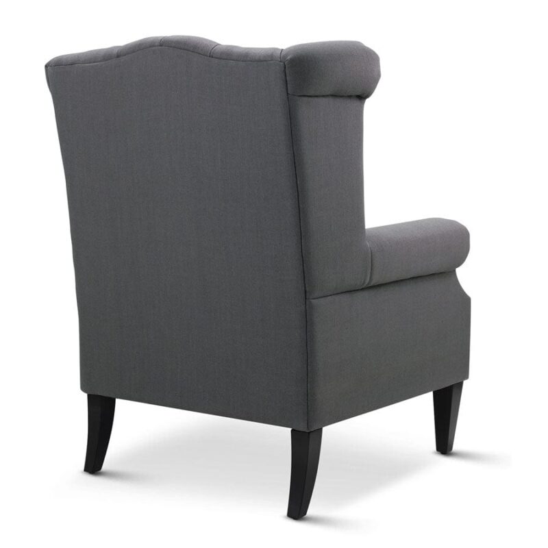 Royale Wingback Arm Chair Charcoal - Image 4