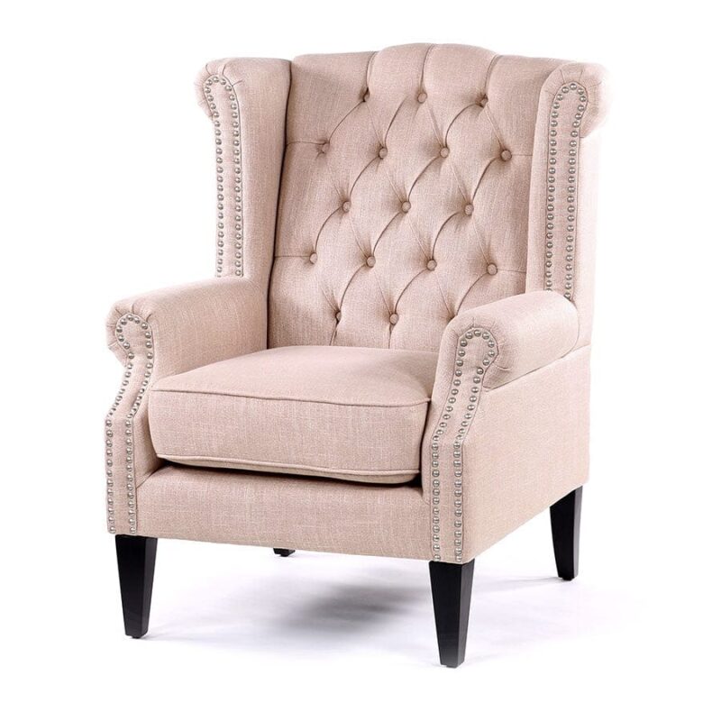 Royale Wingback Arm Chair Dusty Pink