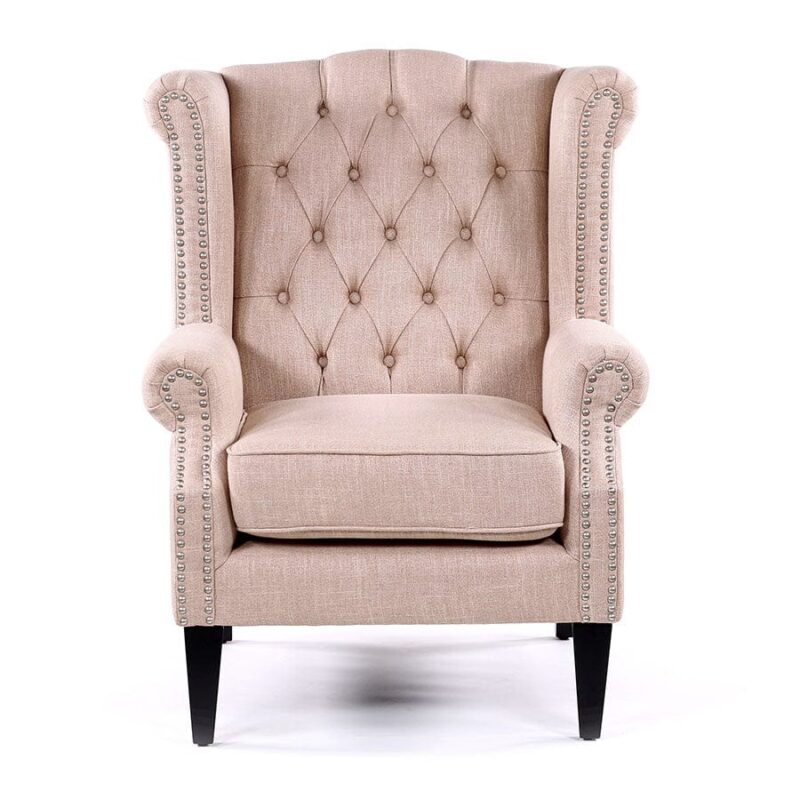 Royale Wingback Arm Chair Dusty Pink - Image 3