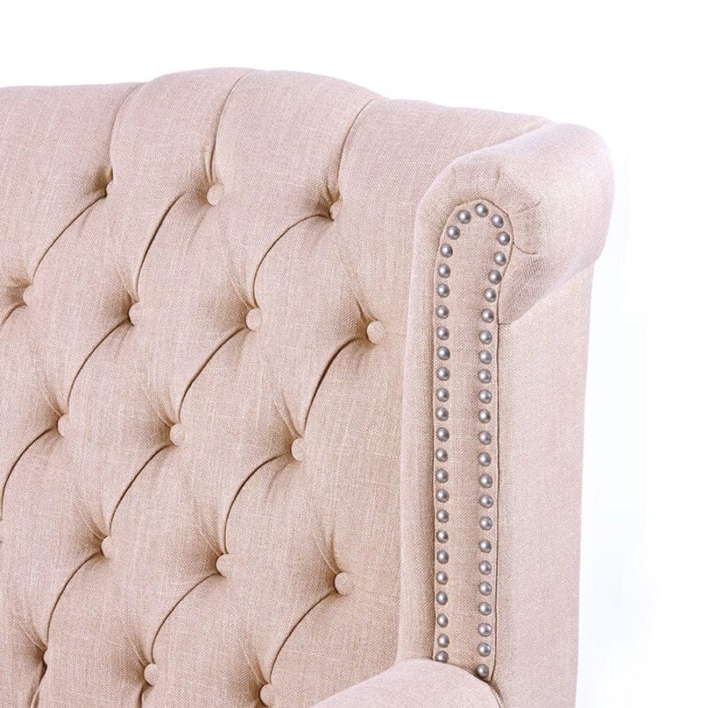 Royale Wingback Arm Chair Dusty Pink - Image 5