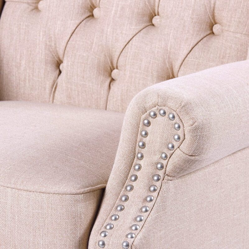 Royale Wingback Arm Chair Dusty Pink - Image 6