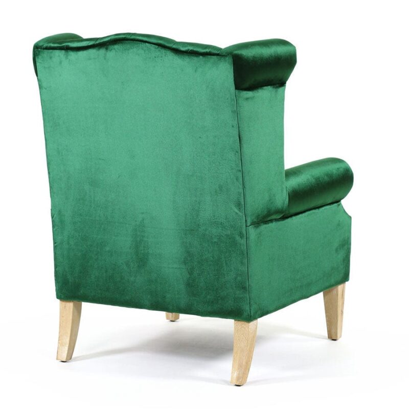 Royale Wingback Arm Chair Emerald - Image 4