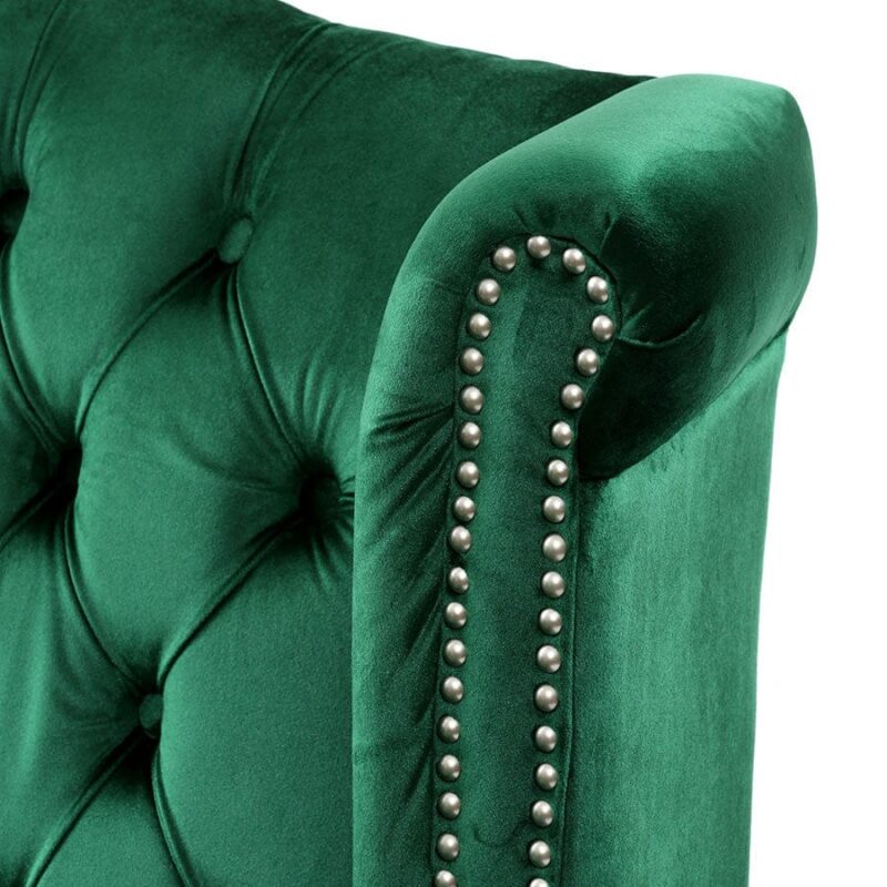Royale Wingback Arm Chair Emerald - Image 6