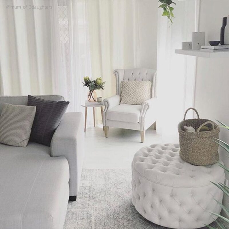 Royale Wingback Arm Chair Linen White - Image 8