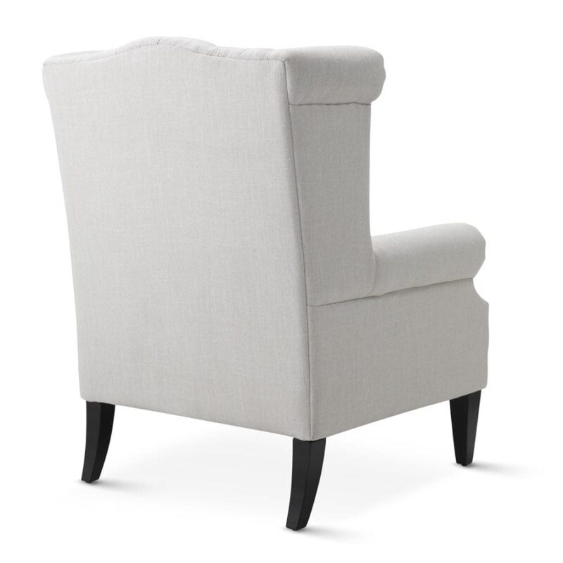Royale Wingback Arm Chair Linen White - Image 4