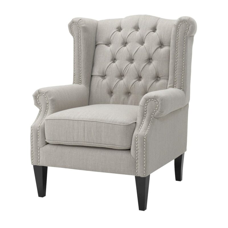 Royale Wingback Arm Chair Mushroom