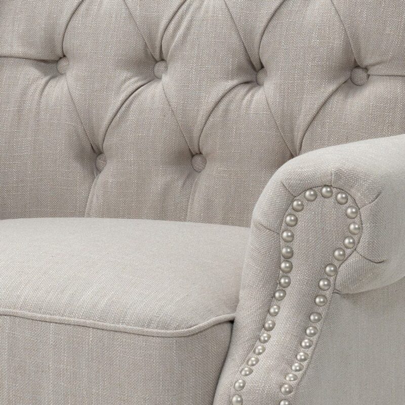 Royale Wingback Arm Chair Mushroom - Image 4