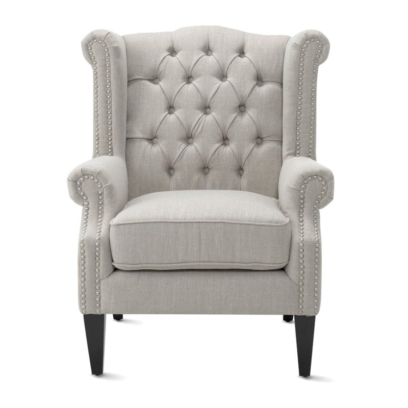 Royale Wingback Arm Chair Mushroom - Image 2