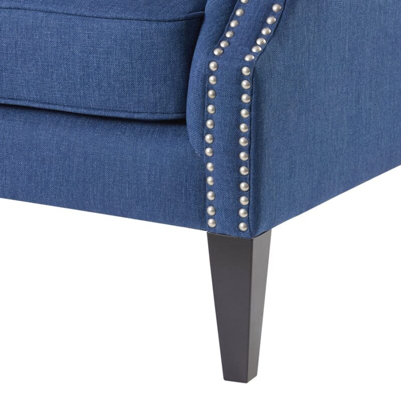 Royale Wingback Arm Chair Navy - Image 5