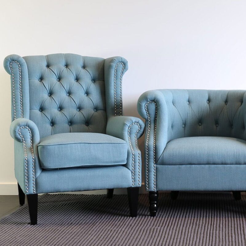 Royale Wingback Arm Chair Teal - Image 2