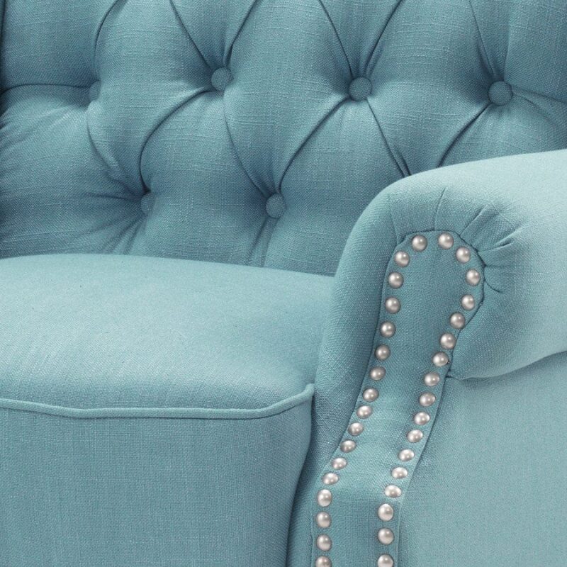 Royale Wingback Arm Chair Teal - Image 5