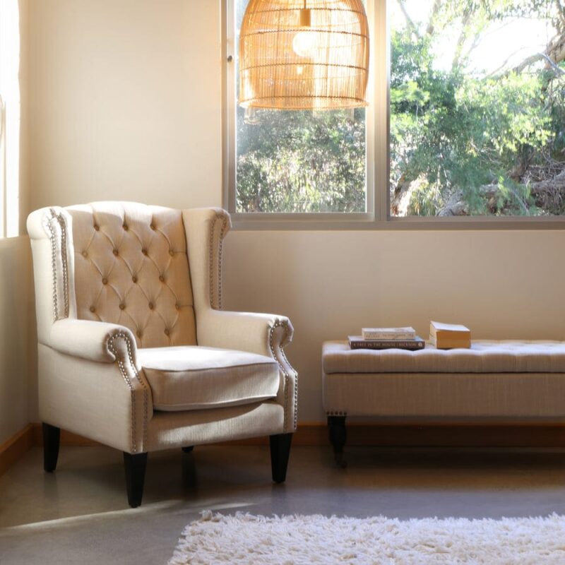 Royale Wingback Arm Chair Wheat - Image 2