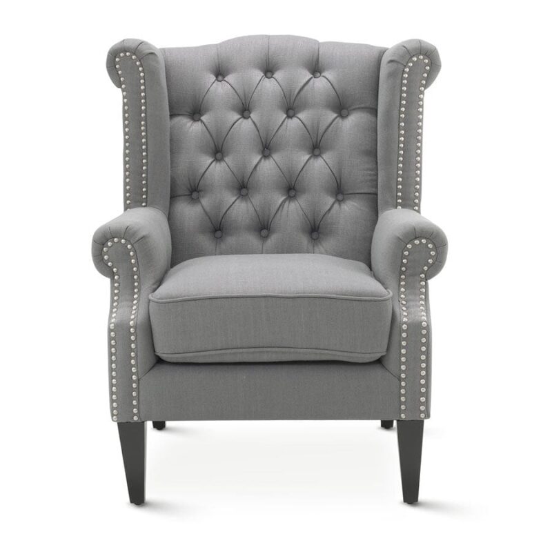 Royale Wingback Arm Chair Grey - Image 3