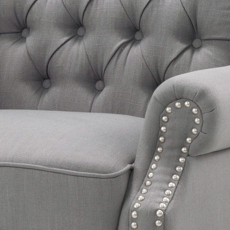 Royale Wingback Arm Chair Grey - Image 5
