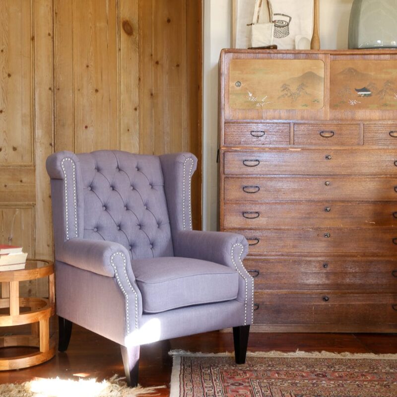 Royale Wingback Arm Chair Grey - Image 6