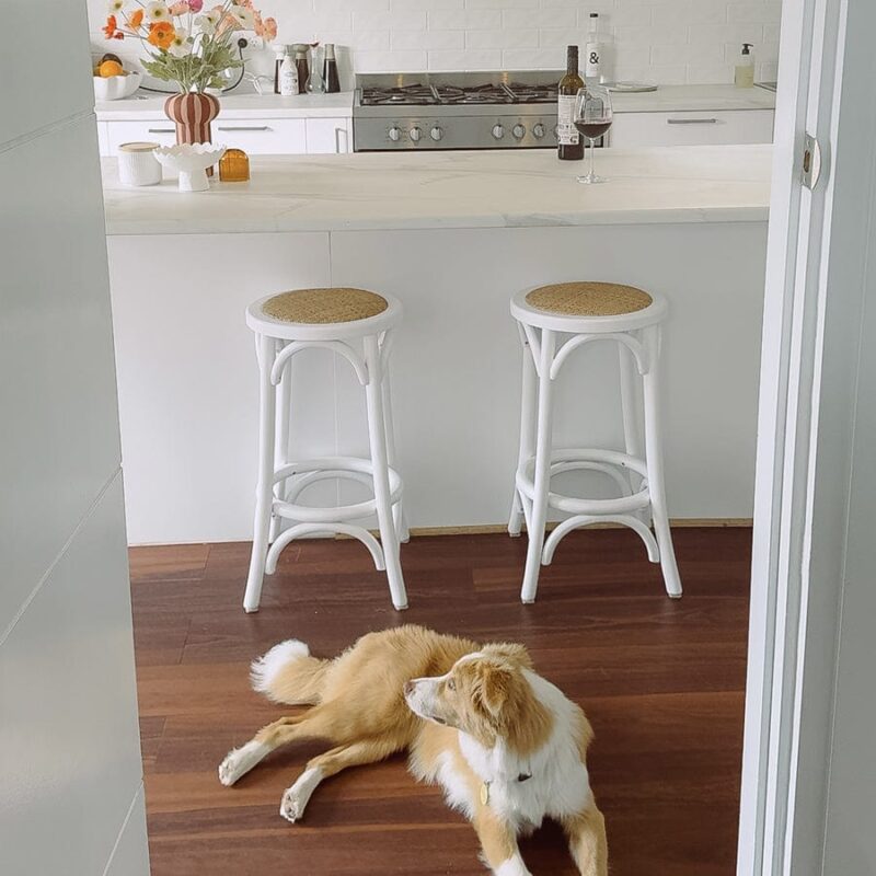 Salsa 2.0 Rattan & Bentwood Counter Stool White - Image 2