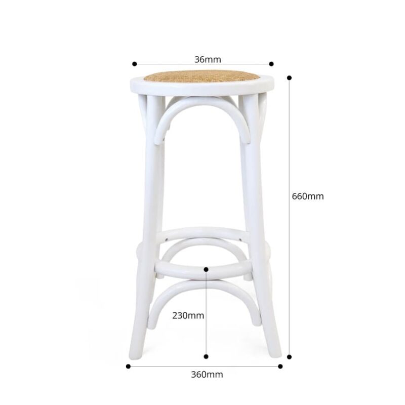 Salsa 2.0 Rattan & Bentwood Counter Stool White - Image 13