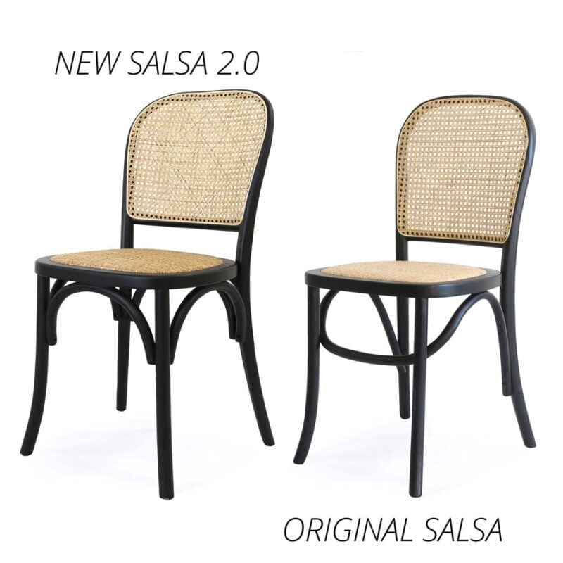 Salsa 2.0 Rattan & Bentwood Dining Chair Black | Set of 2 - Image 14