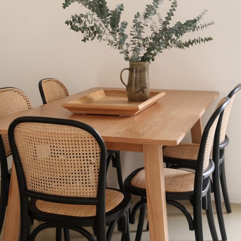 Salsa 2.0 Rattan & Bentwood Dining Chair Black | Set of 2 - Image 2