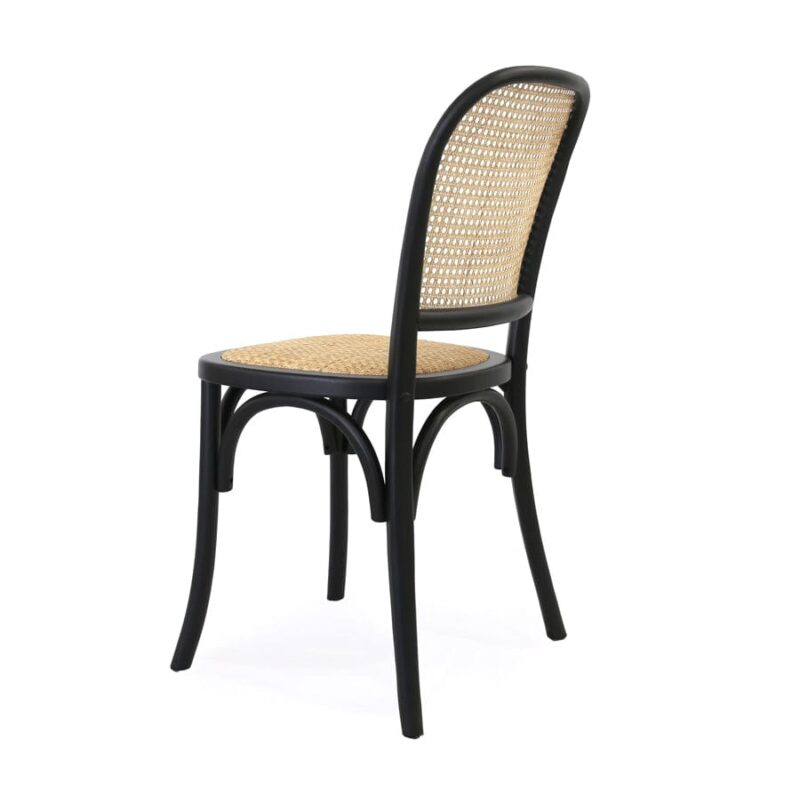 Salsa 2.0 Rattan & Bentwood Dining Chair Black | Set of 2 - Image 7