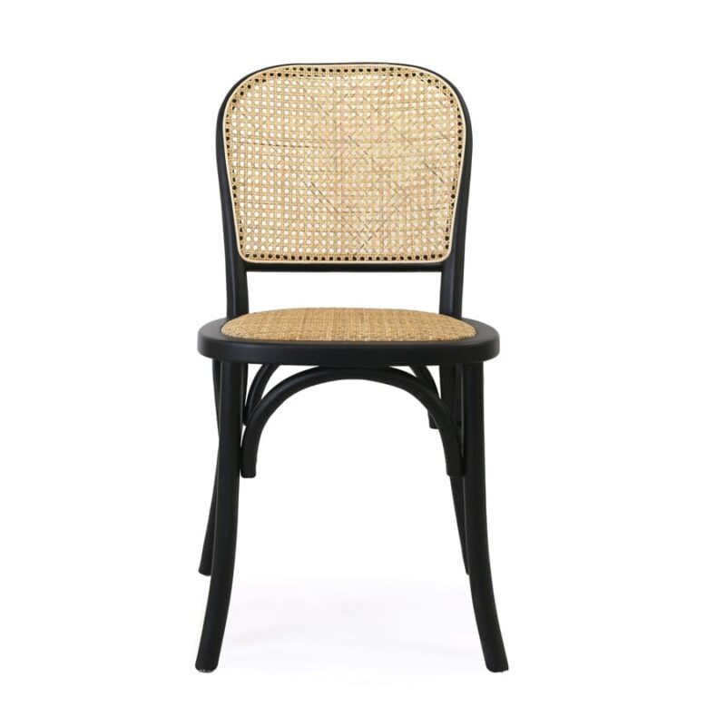 Salsa 2.0 Rattan & Bentwood Dining Chair Black | Set of 2 - Image 5