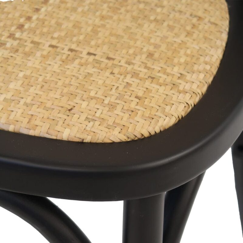Salsa 2.0 Rattan & Bentwood Dining Chair Black | Set of 2 - Image 8