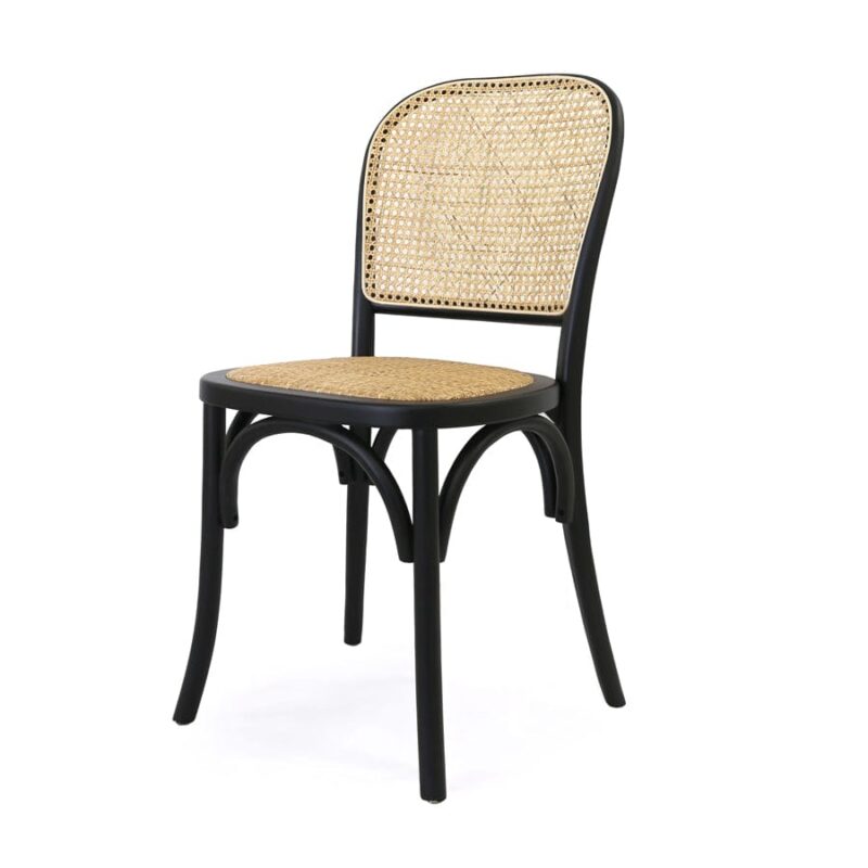 Salsa 2.0 Rattan & Bentwood Dining Chair Black | Set of 2 - Image 3