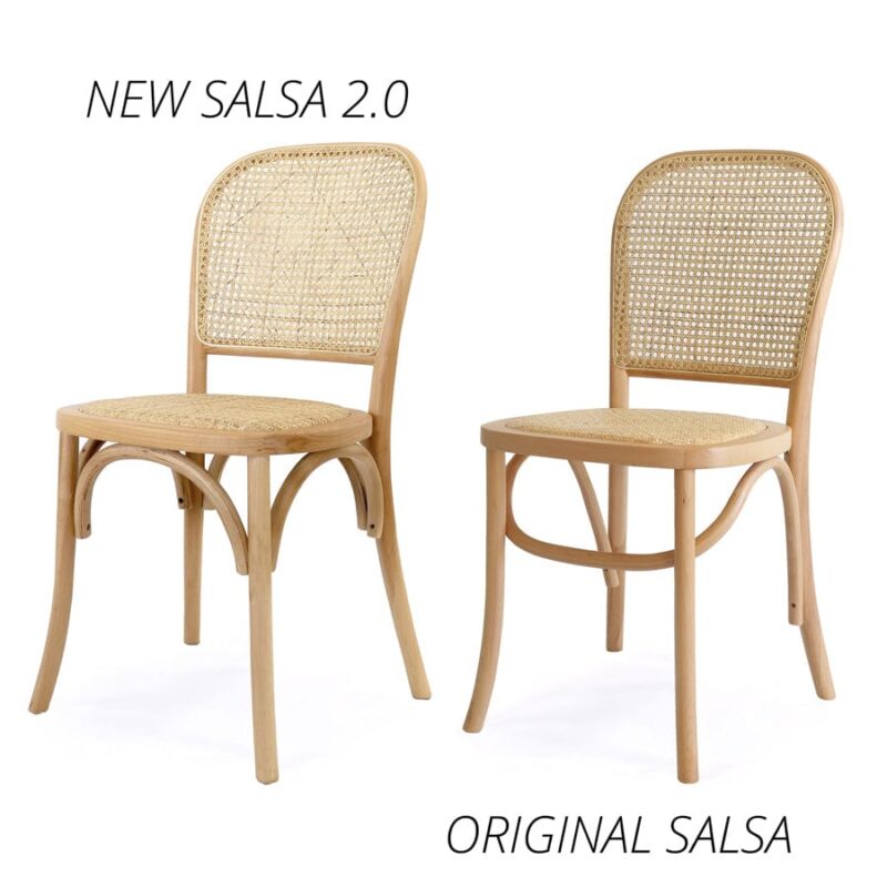 Salsa 2.0 Rattan & Bentwood Dining Chair Natural | Set of 2 - Image 13