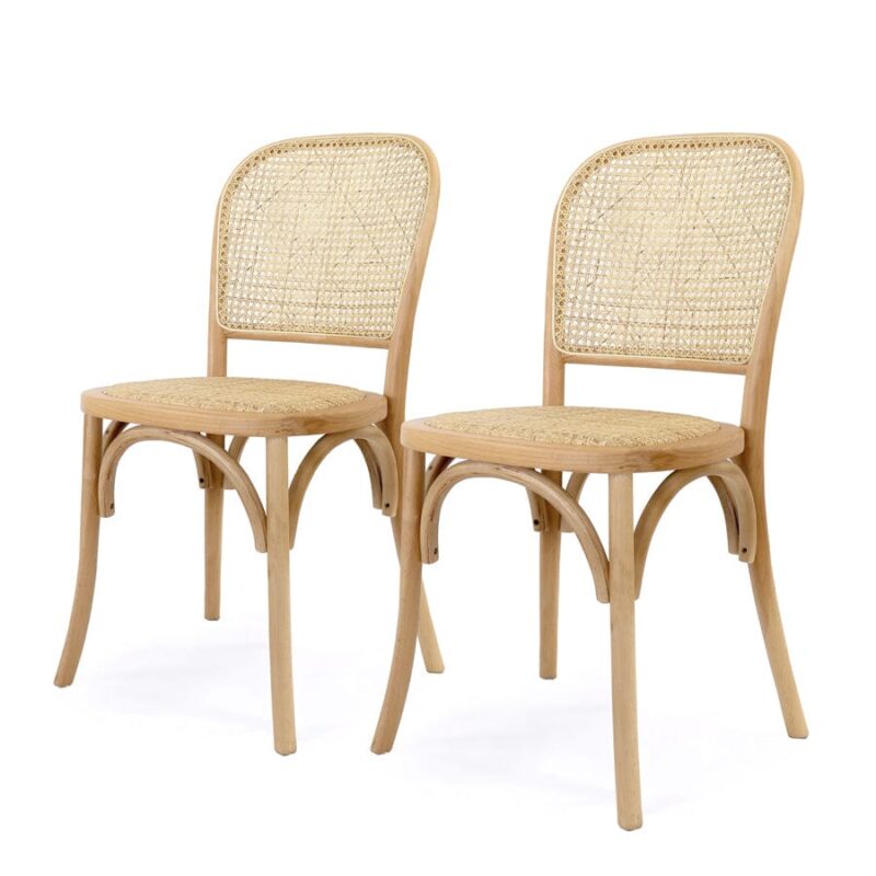 Salsa 2.0 Rattan & Bentwood Dining Chair Natural | Set of 2