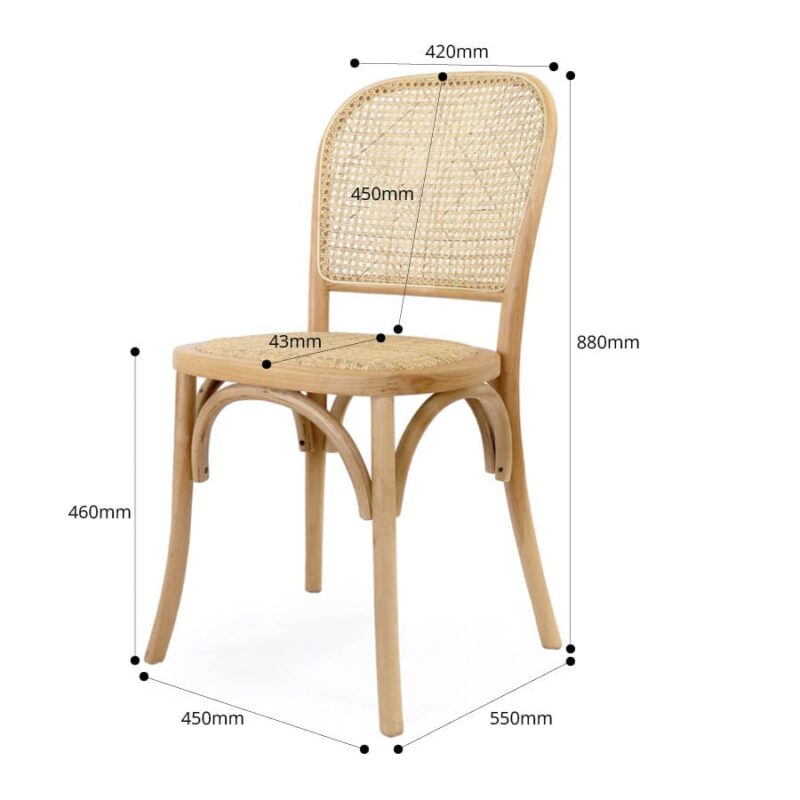 Salsa 2.0 Rattan & Bentwood Dining Chair Natural | Set of 2 - Image 14
