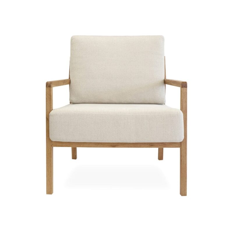 Stanford Oak Arm Chair Stone - Image 3