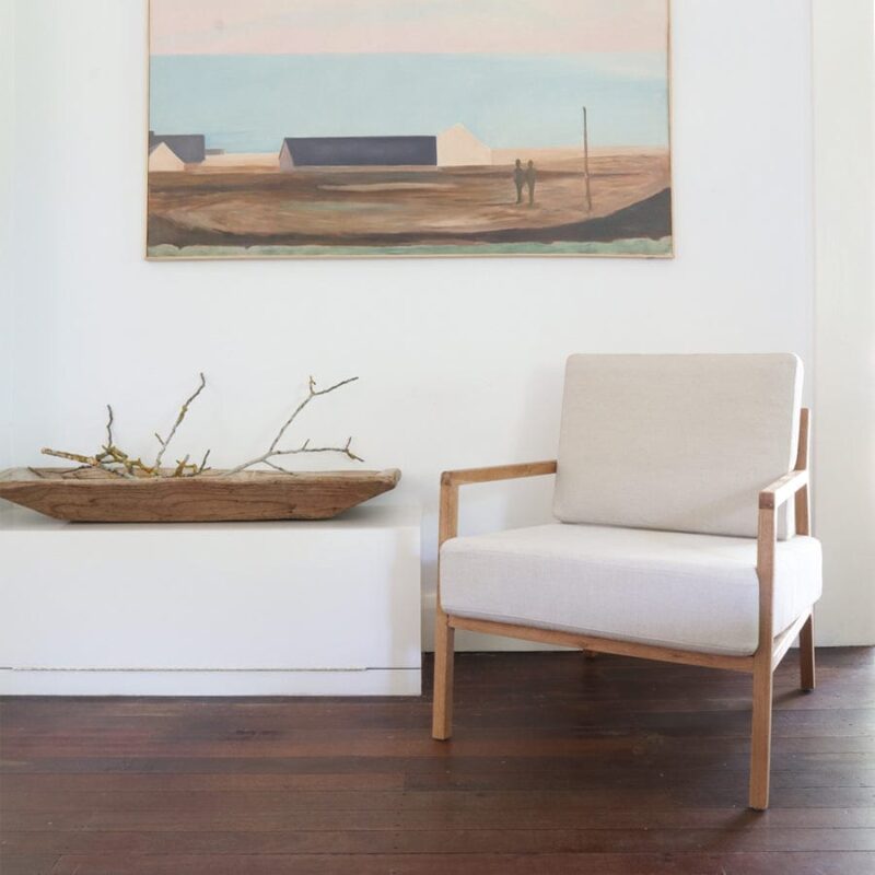 Stanford Oak Arm Chair Stone - Image 13
