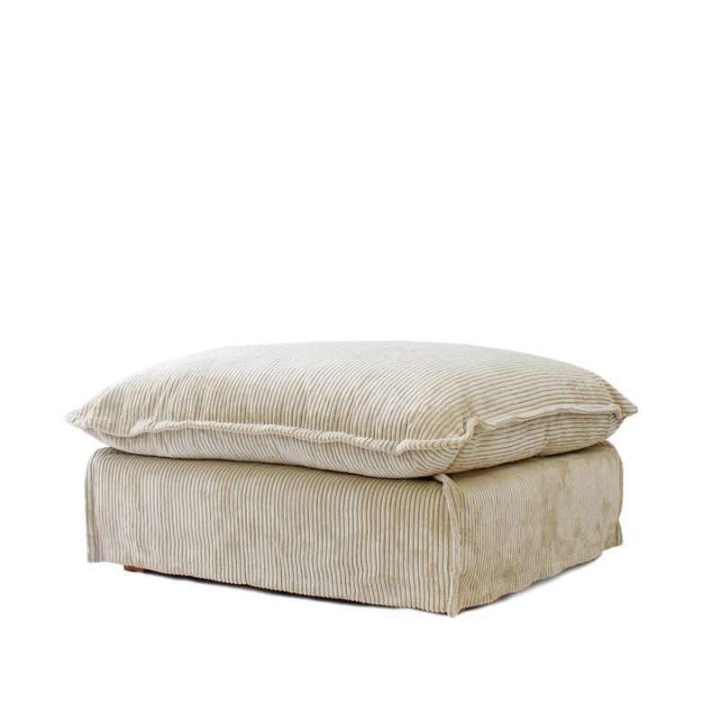 The Cloud Ottoman with Almond Corduroy Slipcover