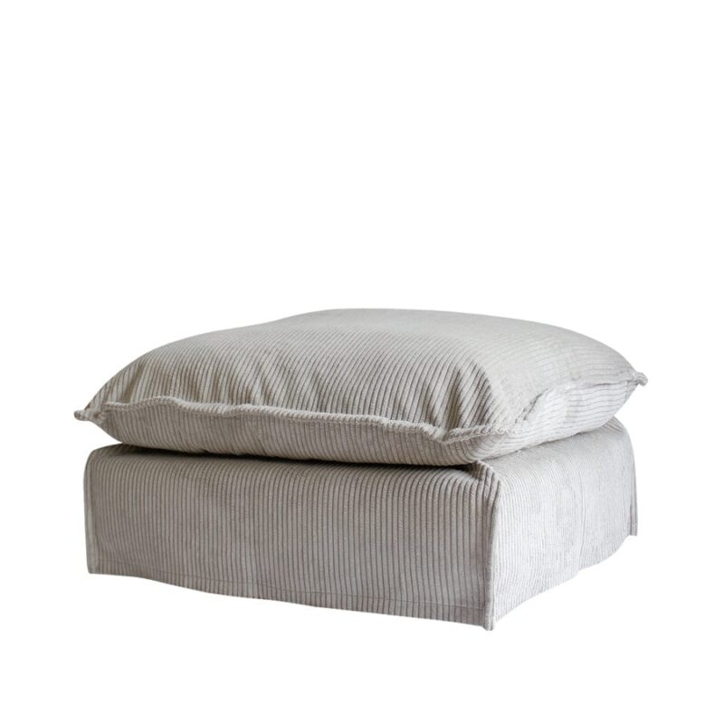 The Cloud Ottoman with Mist Corduroy Slipcover