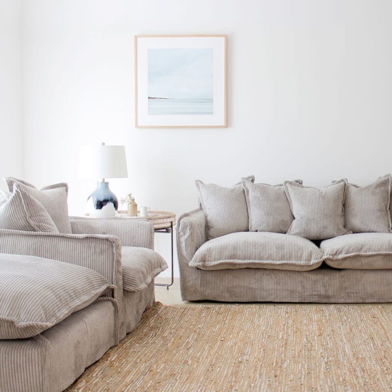 The Cloud Ottoman with Mist Corduroy Slipcover - Image 6