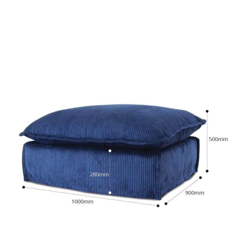 The Cloud Ottoman with Navy Slipcover - Image 9