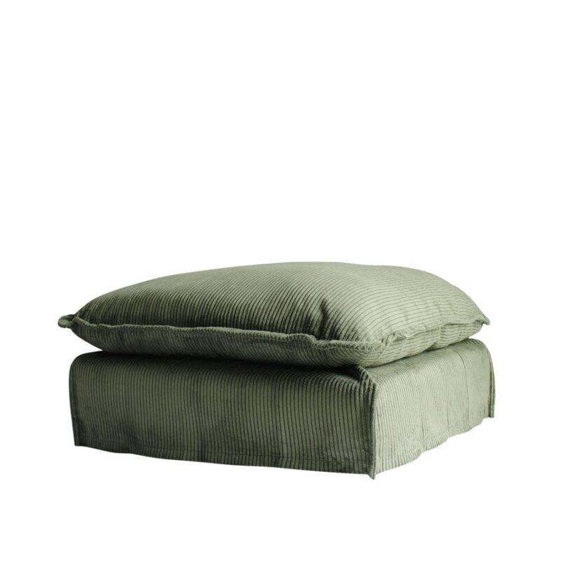 The Cloud Ottoman with Sage Corduroy Slipcover