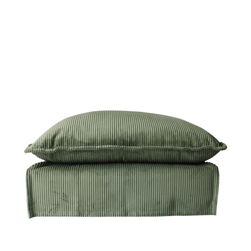 The Cloud Ottoman with Sage Corduroy Slipcover - Image 3