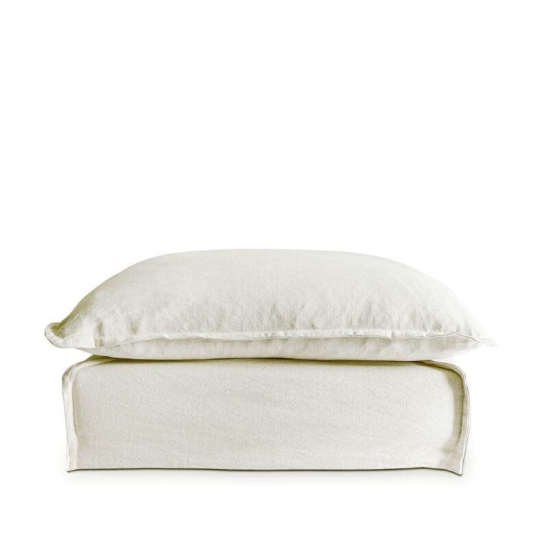 The Cloud Ottoman with Stone Slipcover - Image 3