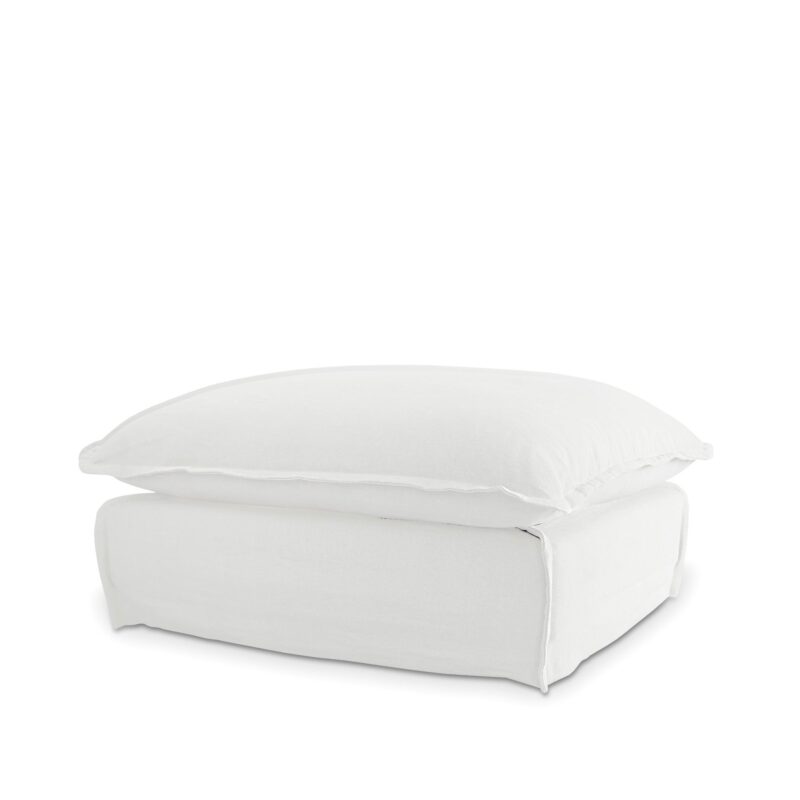 The Cloud Ottoman with White Slipcover