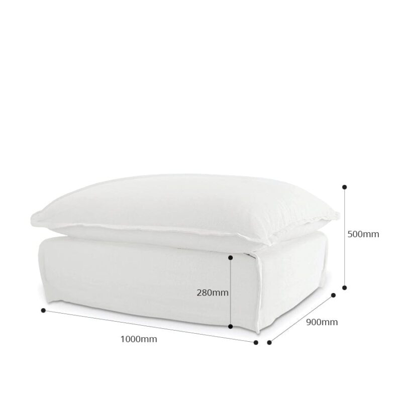 The Cloud Ottoman with White Slipcover - Image 7