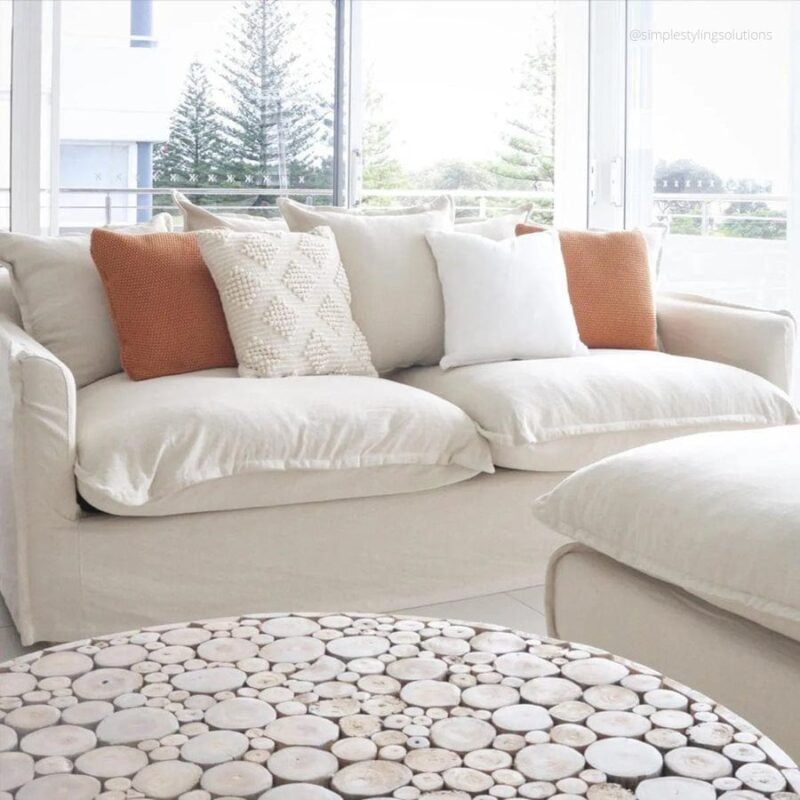 The Cloud Ottoman with White Slipcover - Image 4