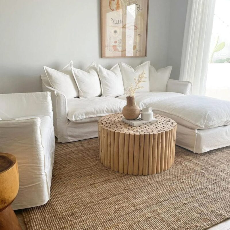 The Cloud Ottoman with White Slipcover - Image 2