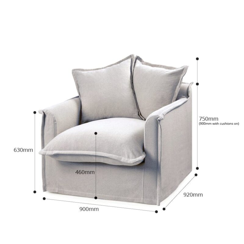 The Cloud Single Seater with Cloudy Grey Slipcover - Image 12