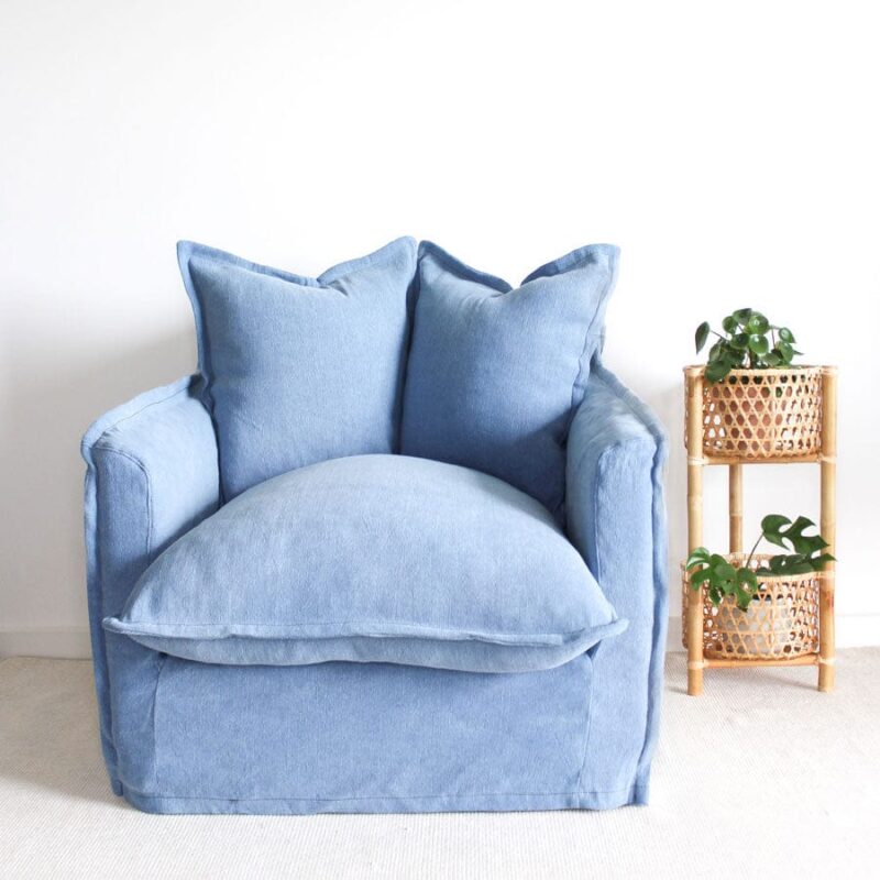 The Cloud Single Seater with Denim Blue Slipcover - Image 8