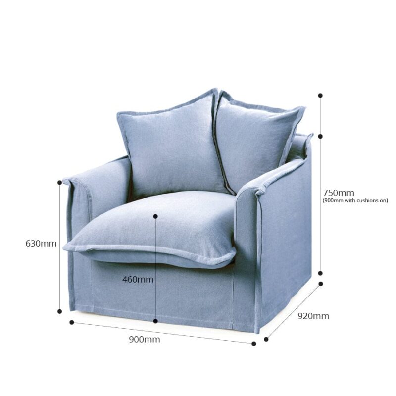 The Cloud Single Seater with Denim Blue Slipcover - Image 11