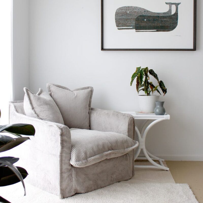 The Cloud Single Seater with Mist Corduroy Slipcover - Image 13