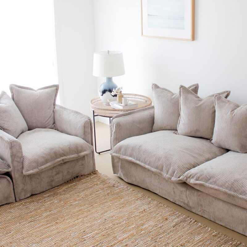The Cloud Single Seater with Mist Corduroy Slipcover - Image 11