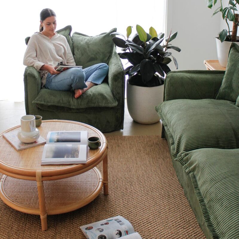 The Cloud Single Seater with Sage Corduroy Slipcover - Image 9